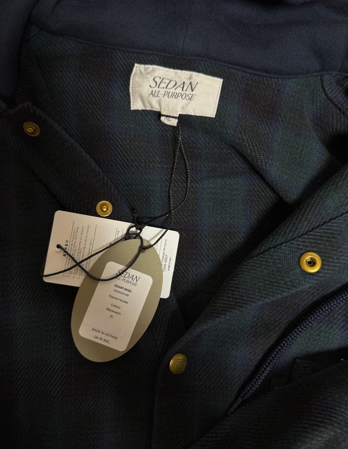 세단 올 퍼포즈 플란넬 후드 그린 상품이미지5