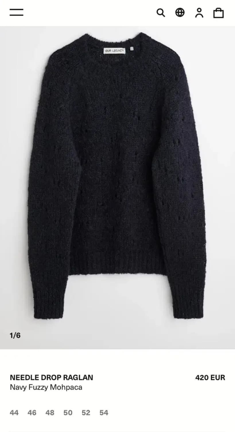 OUR LEGACY NEEDLE DROP RAGLAN SWEATER 상품이미지4