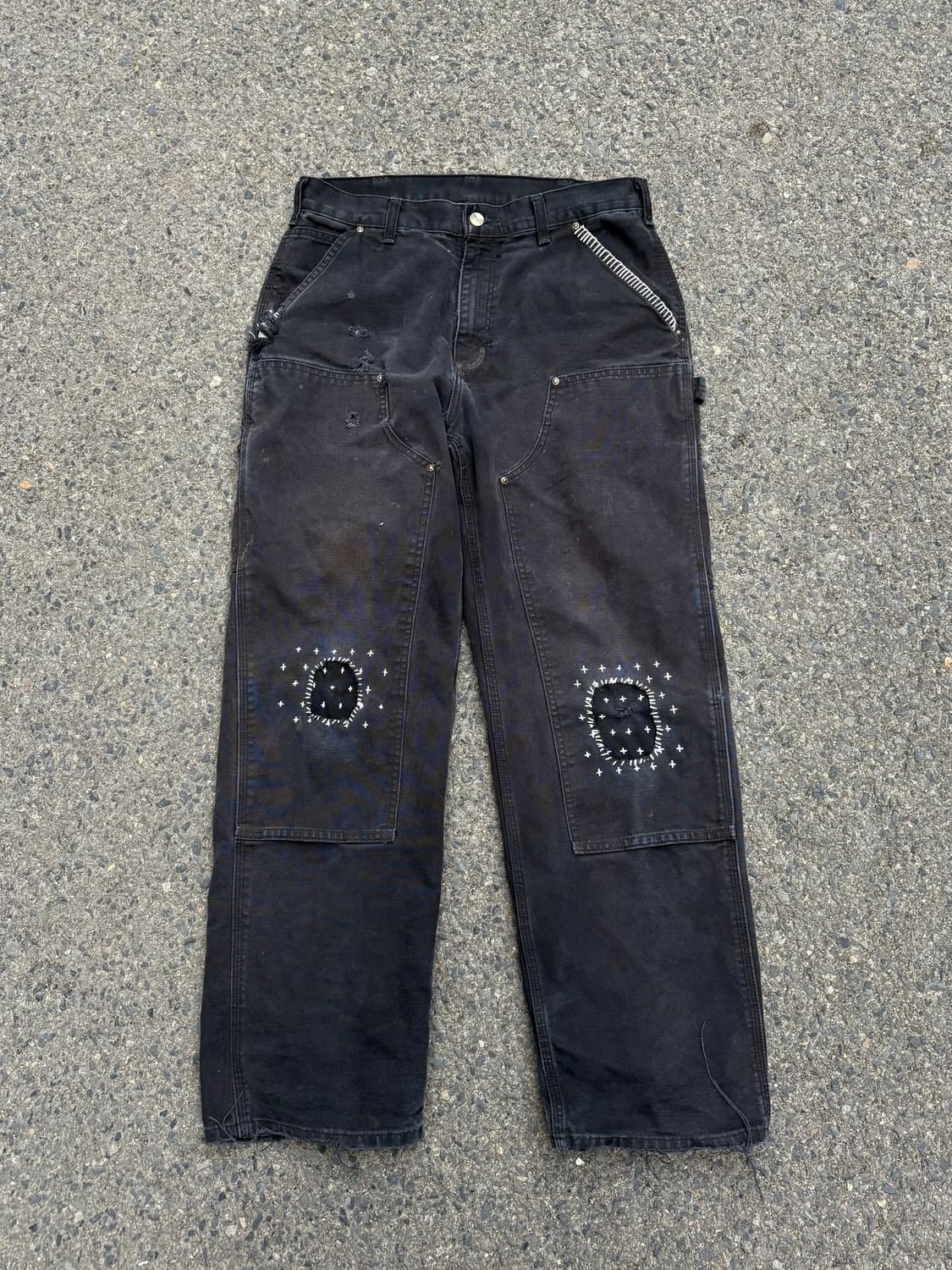 Carhartt B136 블랙 더블니 사시코 팬츠 상품이미지1