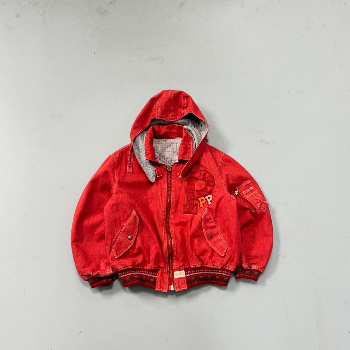 90s 핑크하우스 로고 봄버  상품이미지1