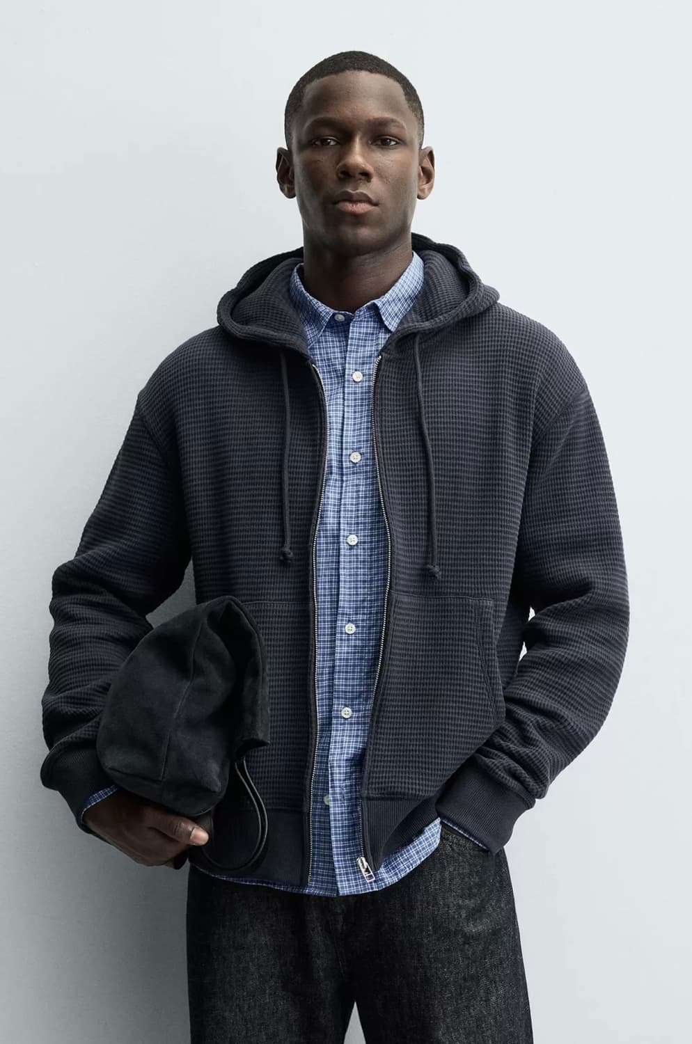 자라 와플 후드집업 상품이미지3