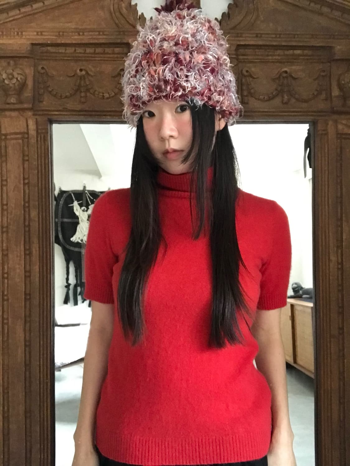 vintage red beanie 상품이미지1