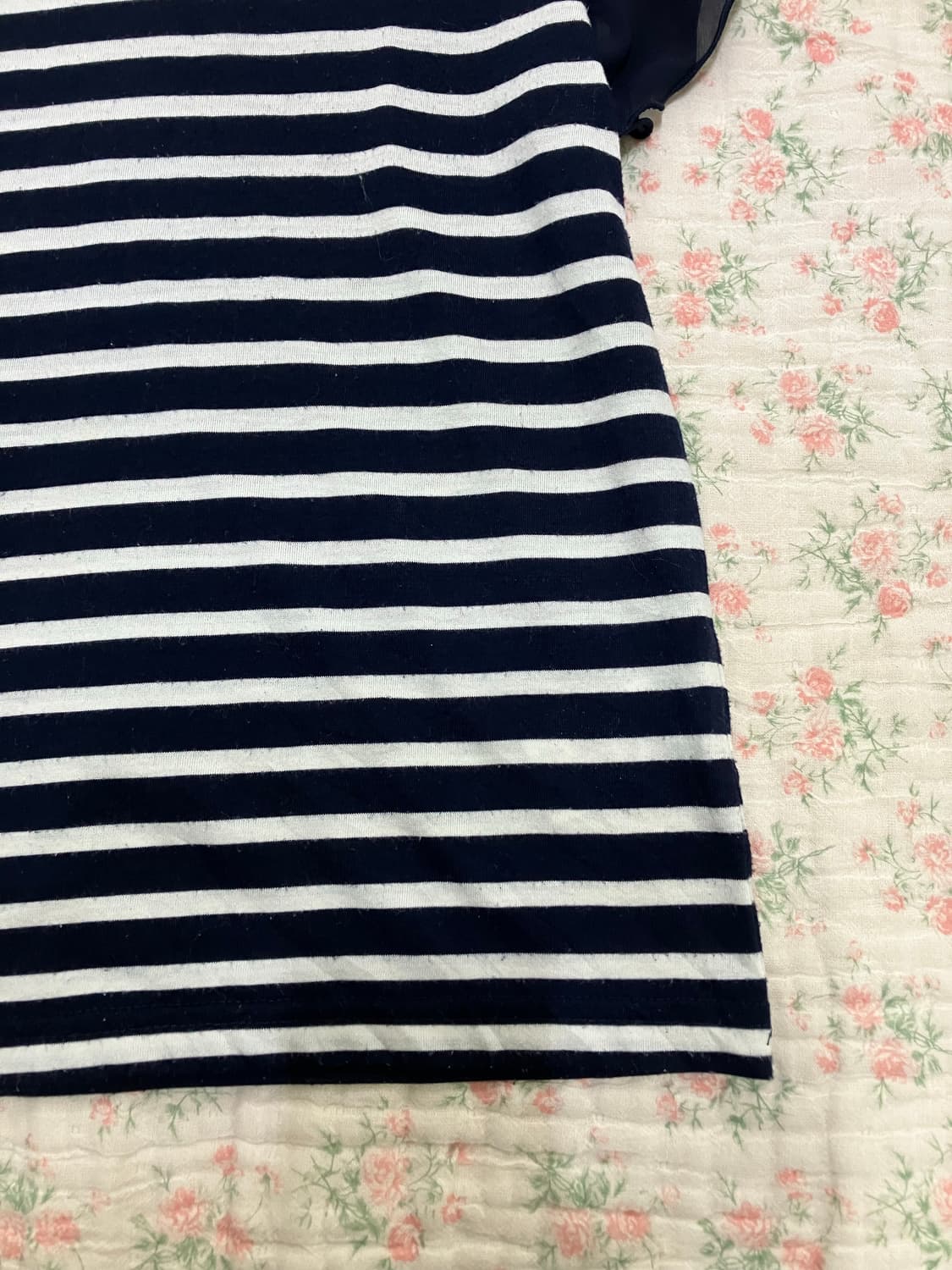 빈티지 네이비 스트라이프 레이스 블라우스 1070 모리걸 y2k 스트릿  상품이미지4