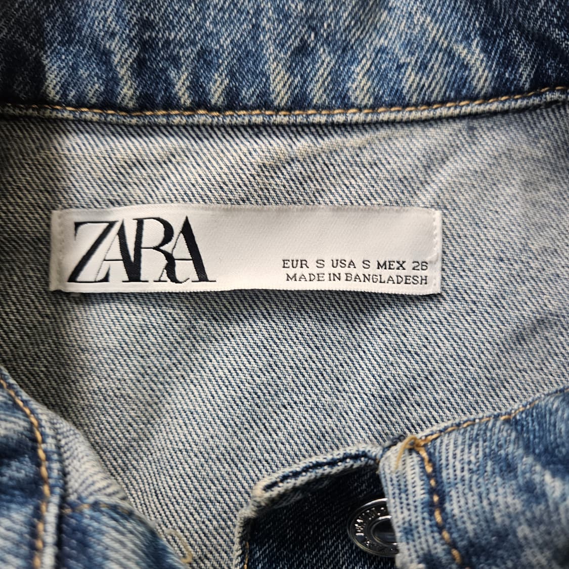 S 자라 여성 크롭 데미지 데님 재킷 0401Y 상품이미지3