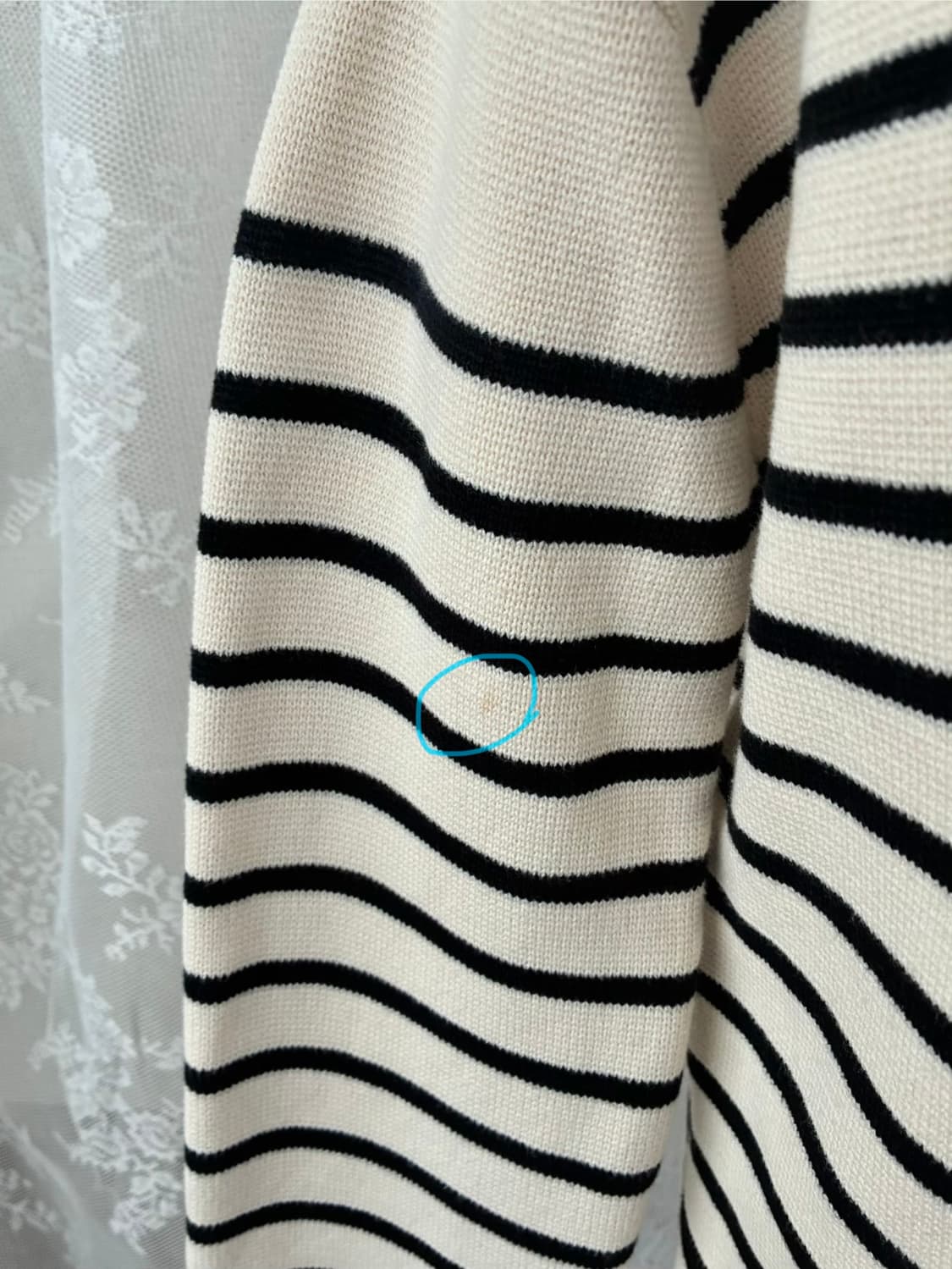 XS) 아르켓 오픈 카라 스트라이프 니트 아이보리 상품이미지3