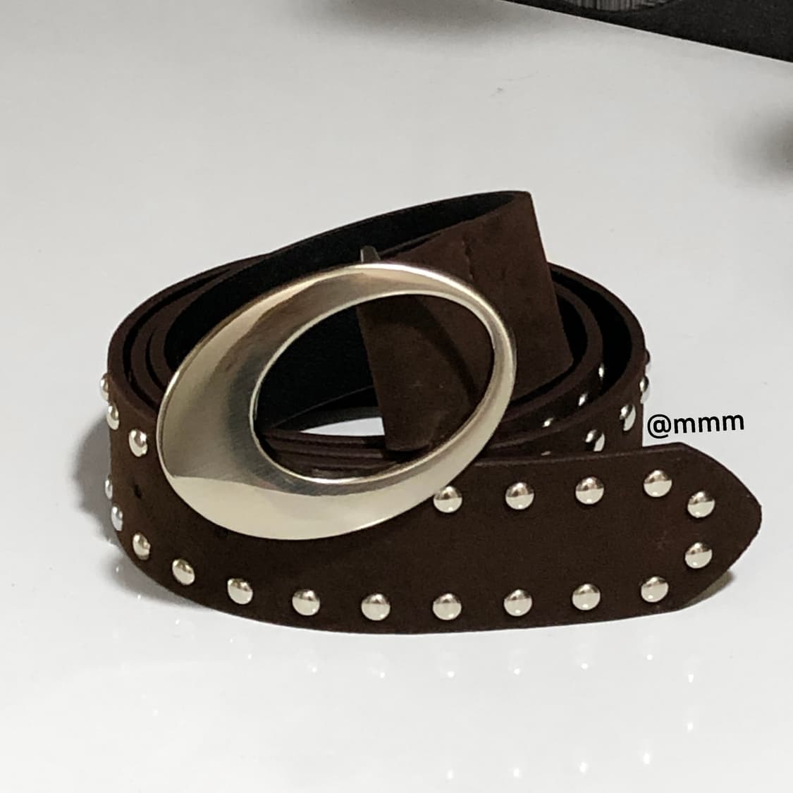 [Unisex] 오벌 원버클 스터드 벨트 상품이미지4