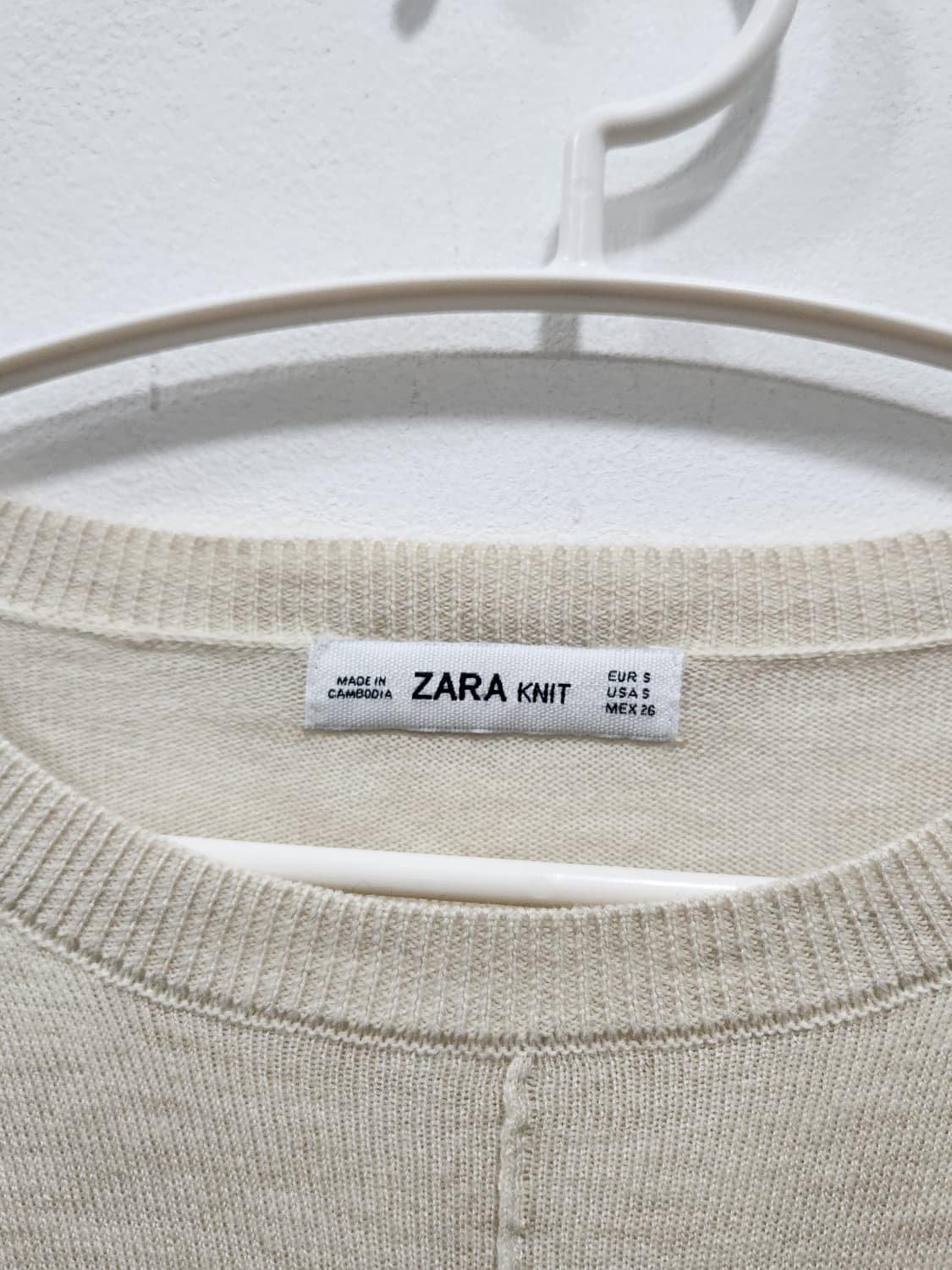 [S] ZARA 자라 레이어드 슬릿 롱 니트원피스 S 오트밀 상품이미지5