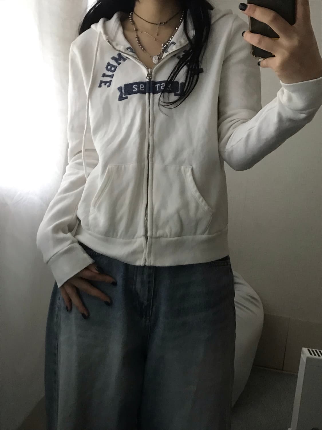 아베크롬비 화이트 후드집업 상품이미지3