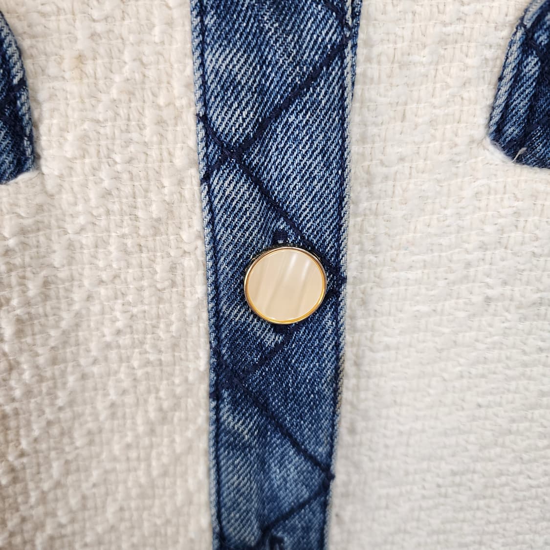 산드로 트위드 데님 배색 자켓 상품이미지2