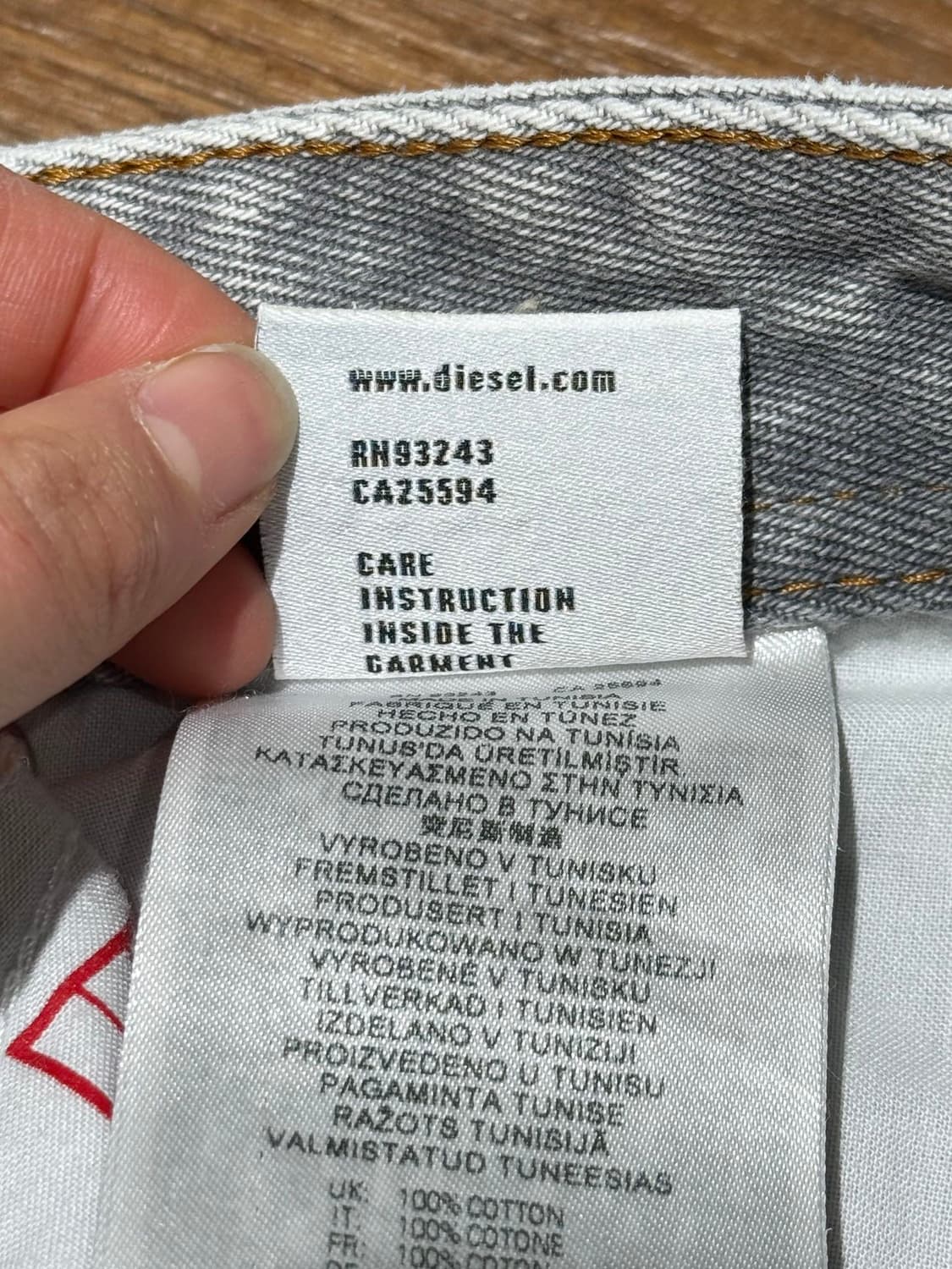 디젤 2002-FS1 그레이 사이드 지퍼 트라우저 데님 팬츠 상품이미지8