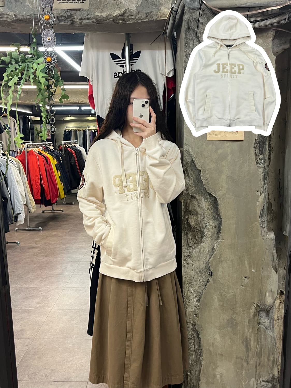 지프 후드집업 아이보리 L #csz1865 상품이미지1