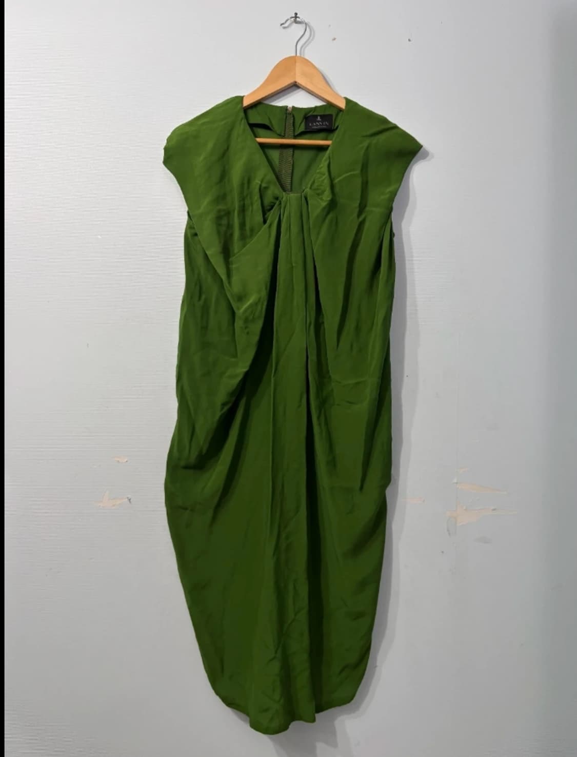랑팡 LANVIN 그린 드레이프 원피스 ~55 상품이미지2