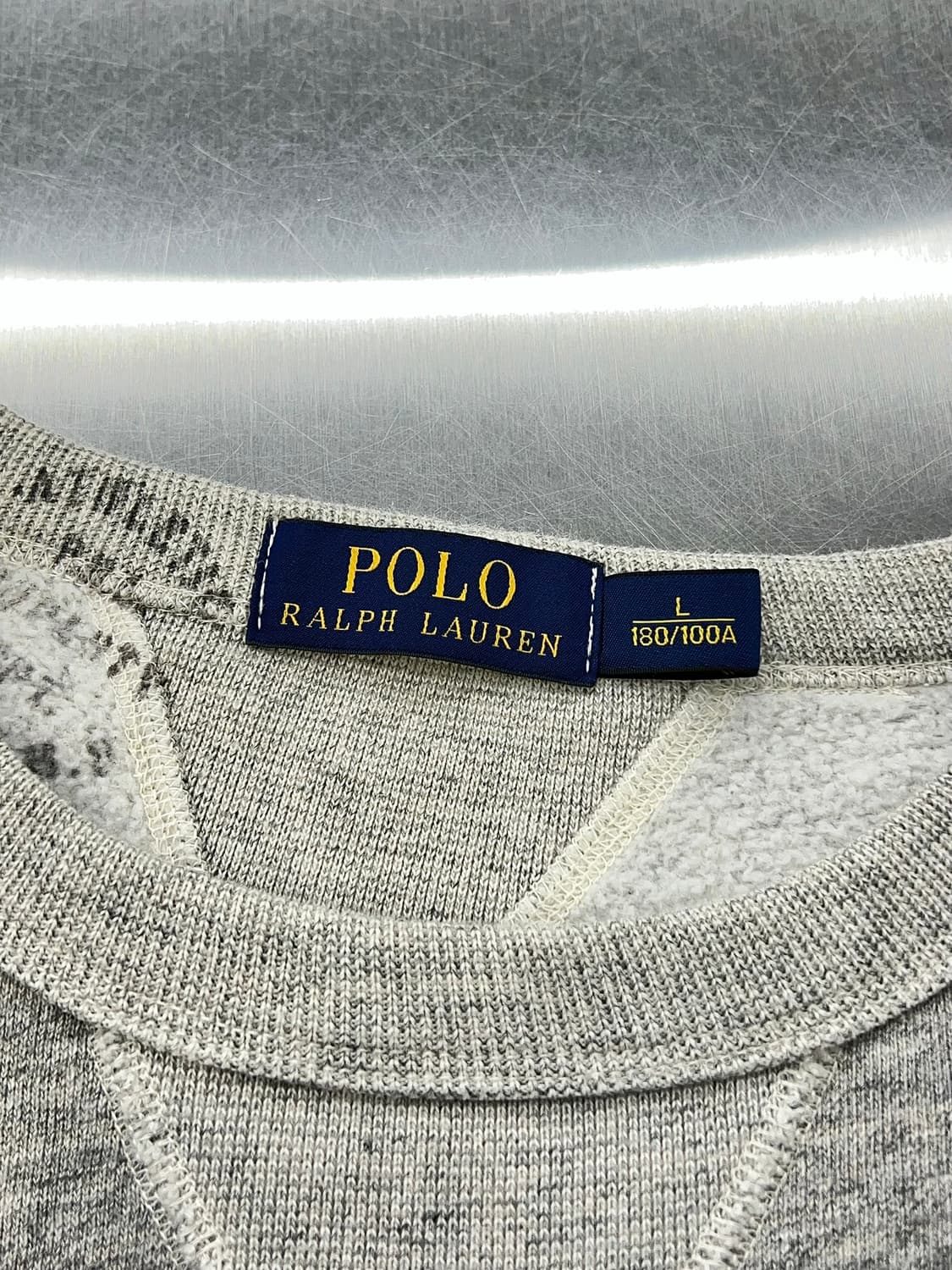 폴로 랄프로렌 멜란지 그레이 스텐실 브러쉬드 스웨트 셔츠 상품이미지7