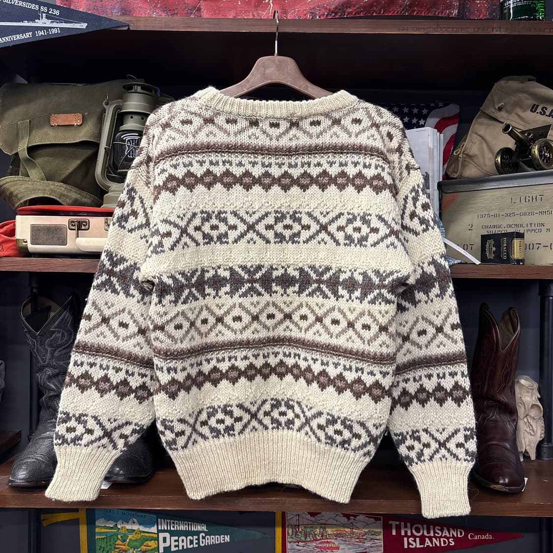 빈티지 클래식 페어아일 자카드 울 스웨터 상품이미지2