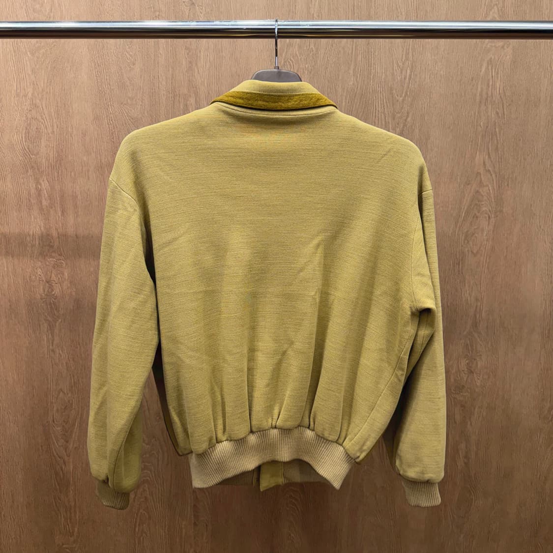 빈티지 울 블루종 자켓 배색 플래킷 포켓 디테일 레귤러핏 머스타드 상품이미지3