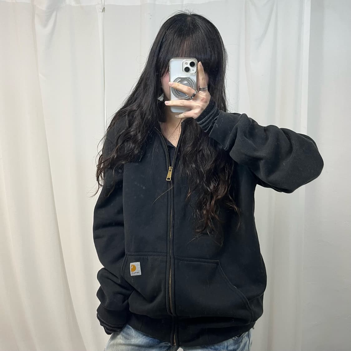 Carhartt Black Hoodie Zip-up 상품이미지1
