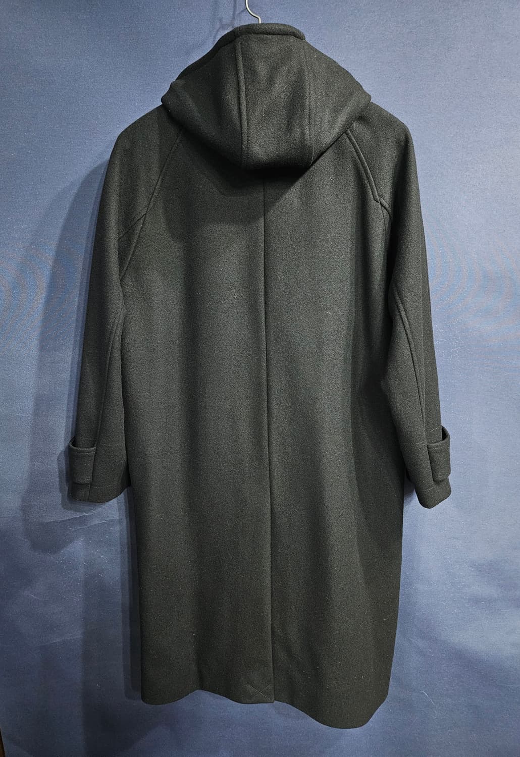 엘무드 블랙컬러 남성 세미오버핏 100 후드 롱코트  상품이미지2