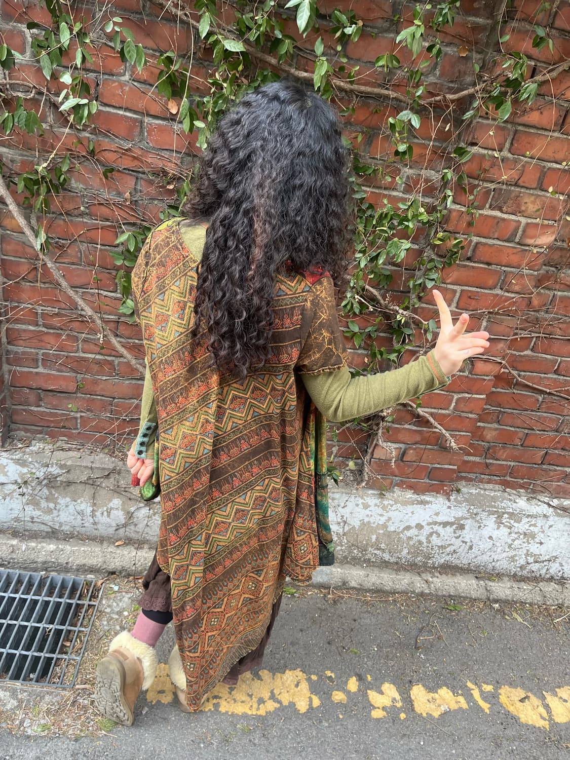 히피 에스닉 패치워크 미디 원피스 상품이미지6