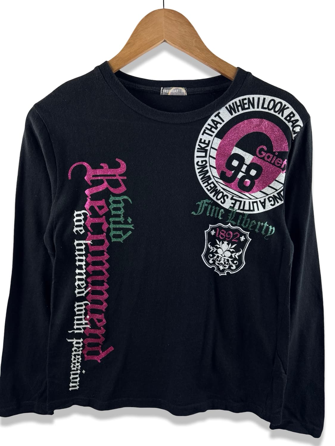 JPN Y2K 레터링 글리터 프린팅 롱슬리브2179 상품이미지1