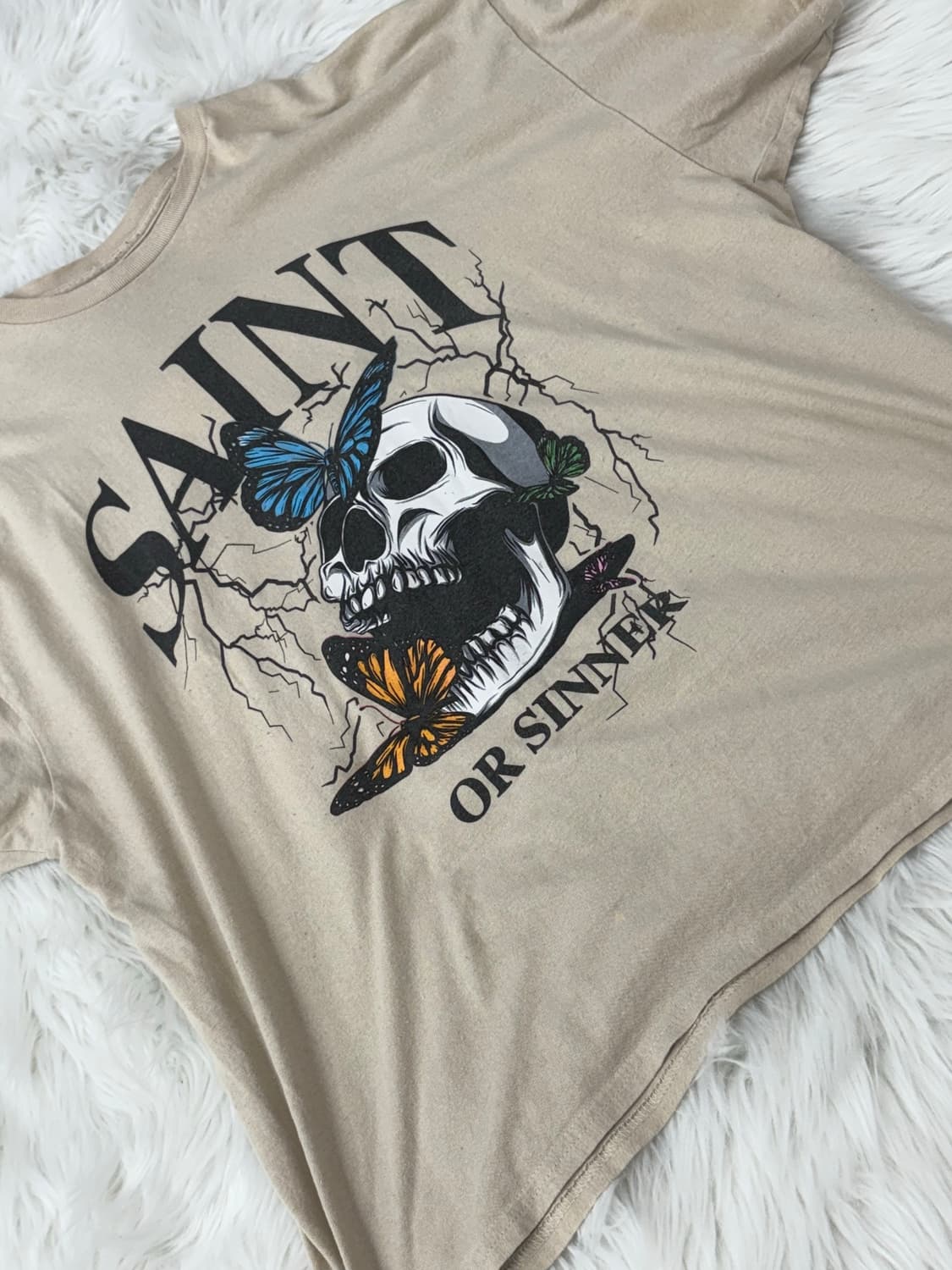 Skull Butterfly Printed Short Sleeve 상품이미지3
