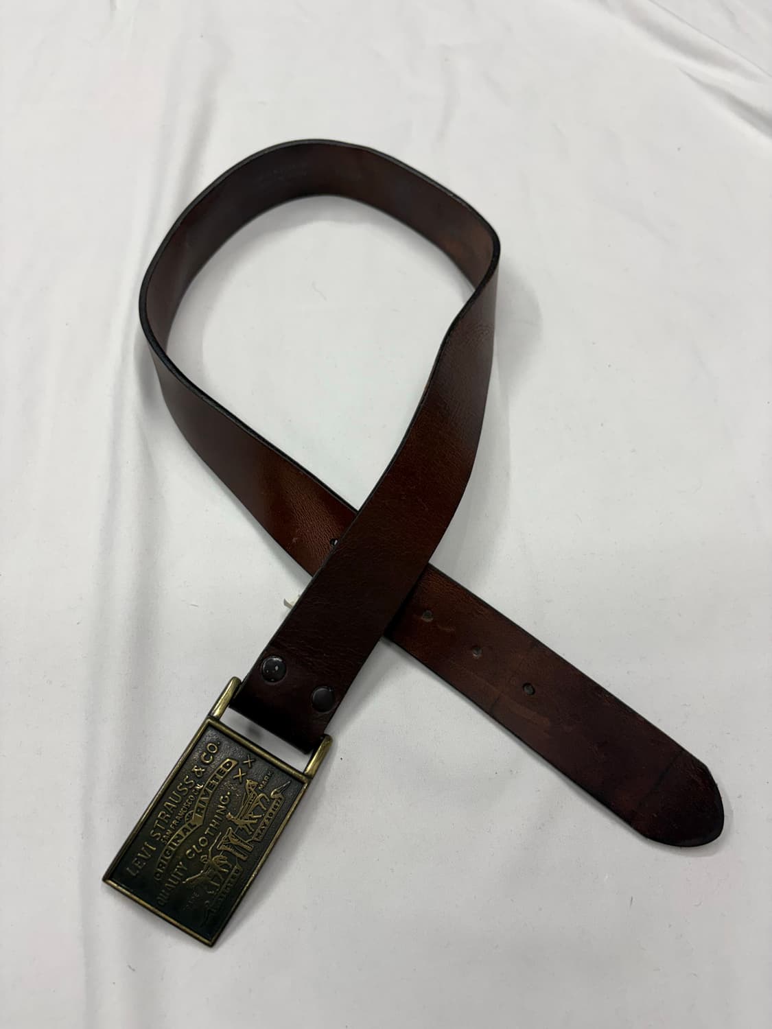 리바이스 빈티지  웨스턴 브라운 레더 금장 버클 벨트 Levi’s 상품이미지3