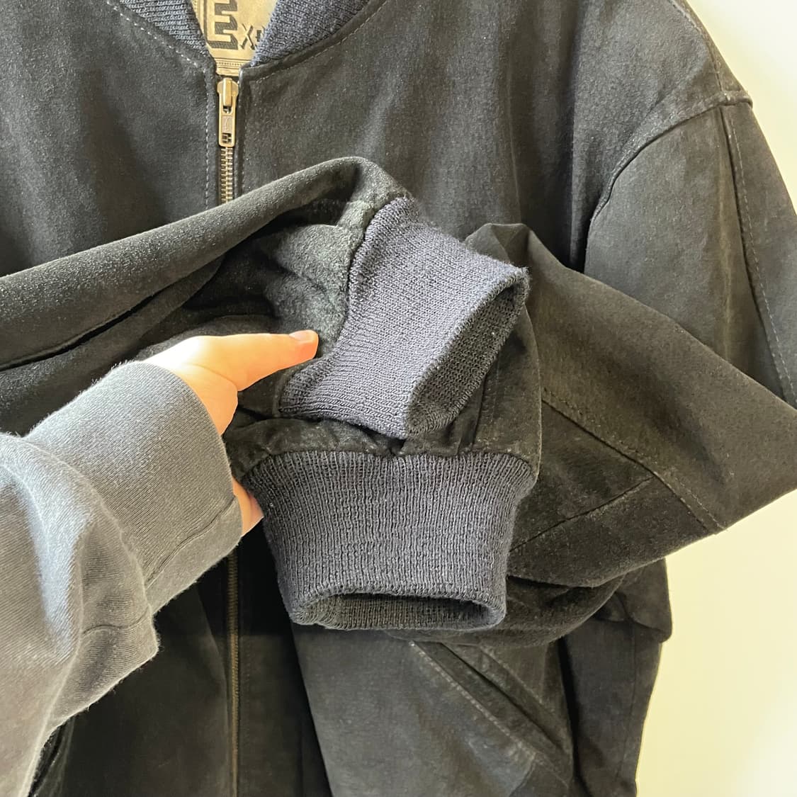 90s 엑시드 가죽 스웨이드 봄버 자켓 상품이미지6