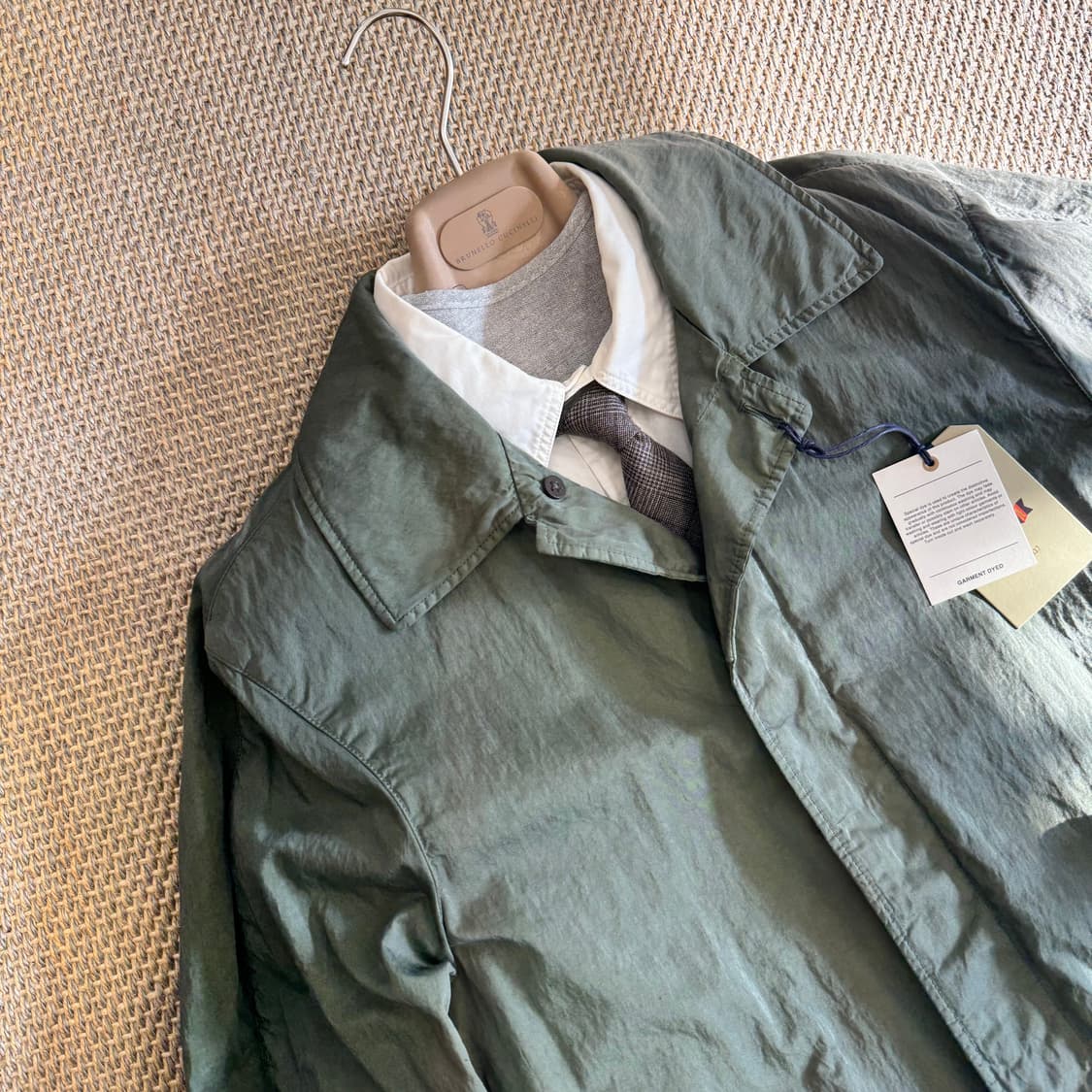 Baracuta 바라쿠타 경량 테크원단 방수 방풍 필드 코트 베이지그레이 상품이미지9