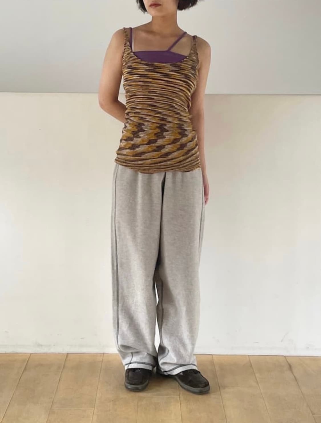 Baserange Flute Tank, Brown Melange 상품이미지1
