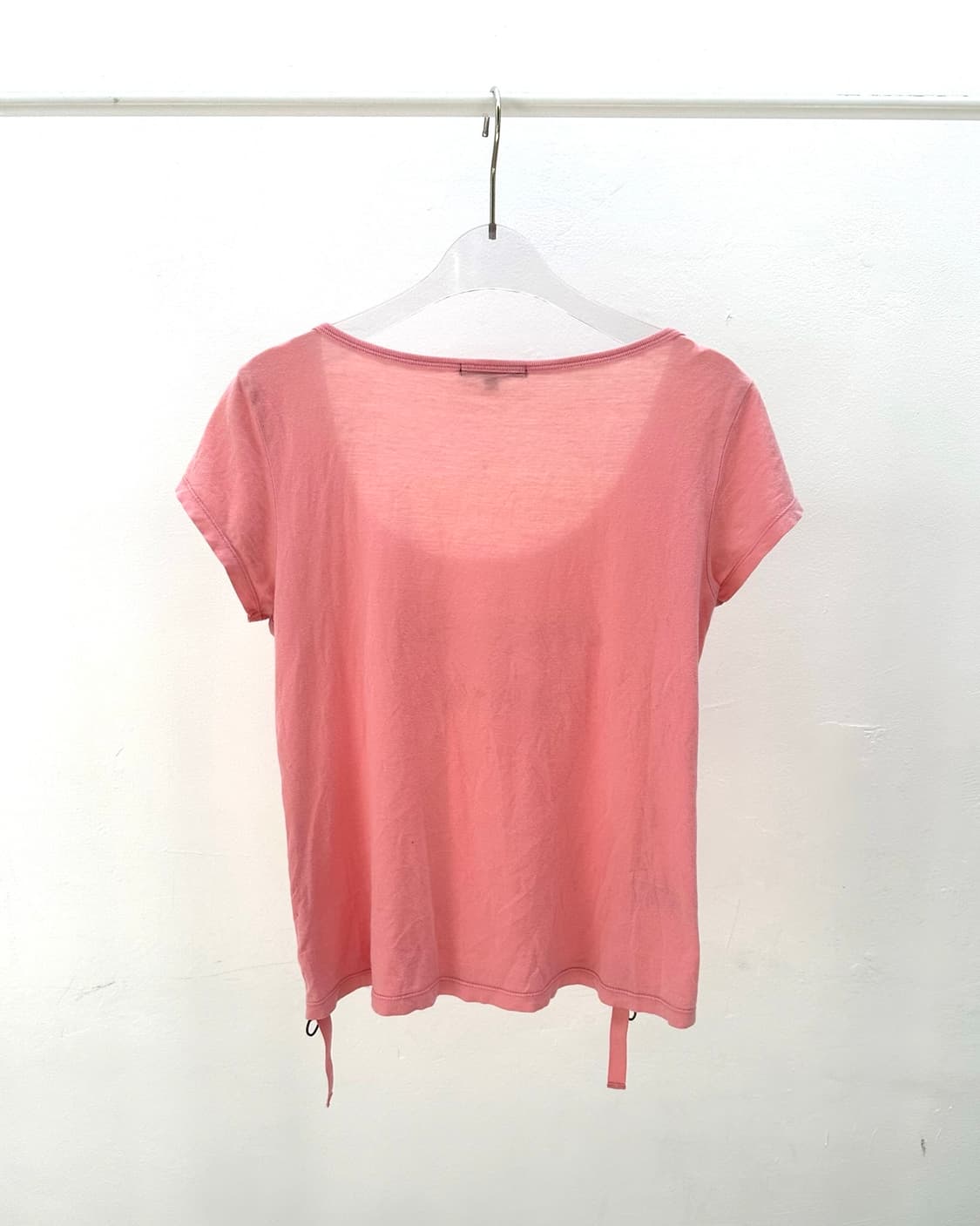 Pink cubic lettering strap short sleeve 상품이미지5
