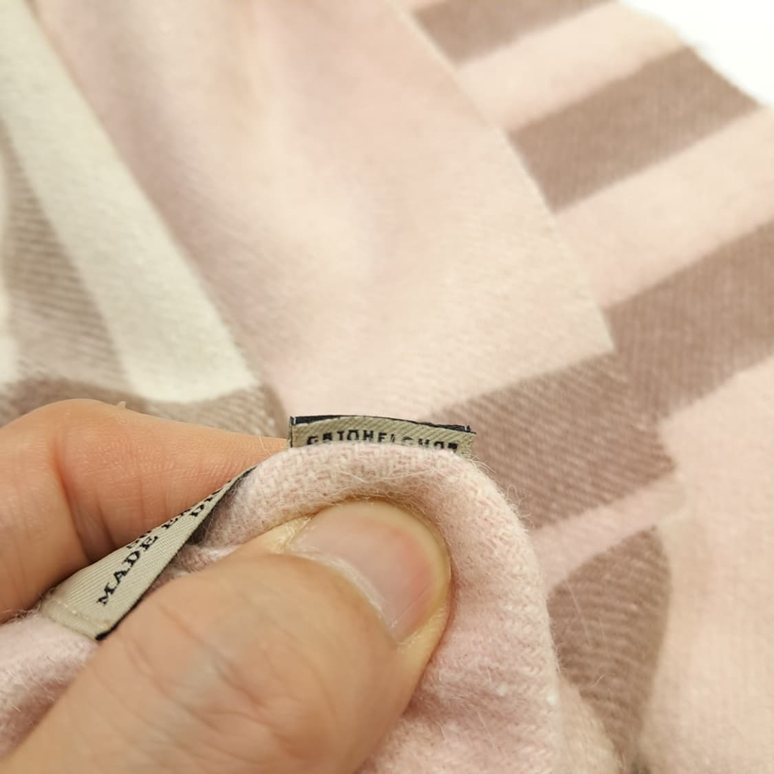 MX158 버버리 연핑크 자이언트 노바체크 캐시미어 울 목도리 머플러 상품이미지6