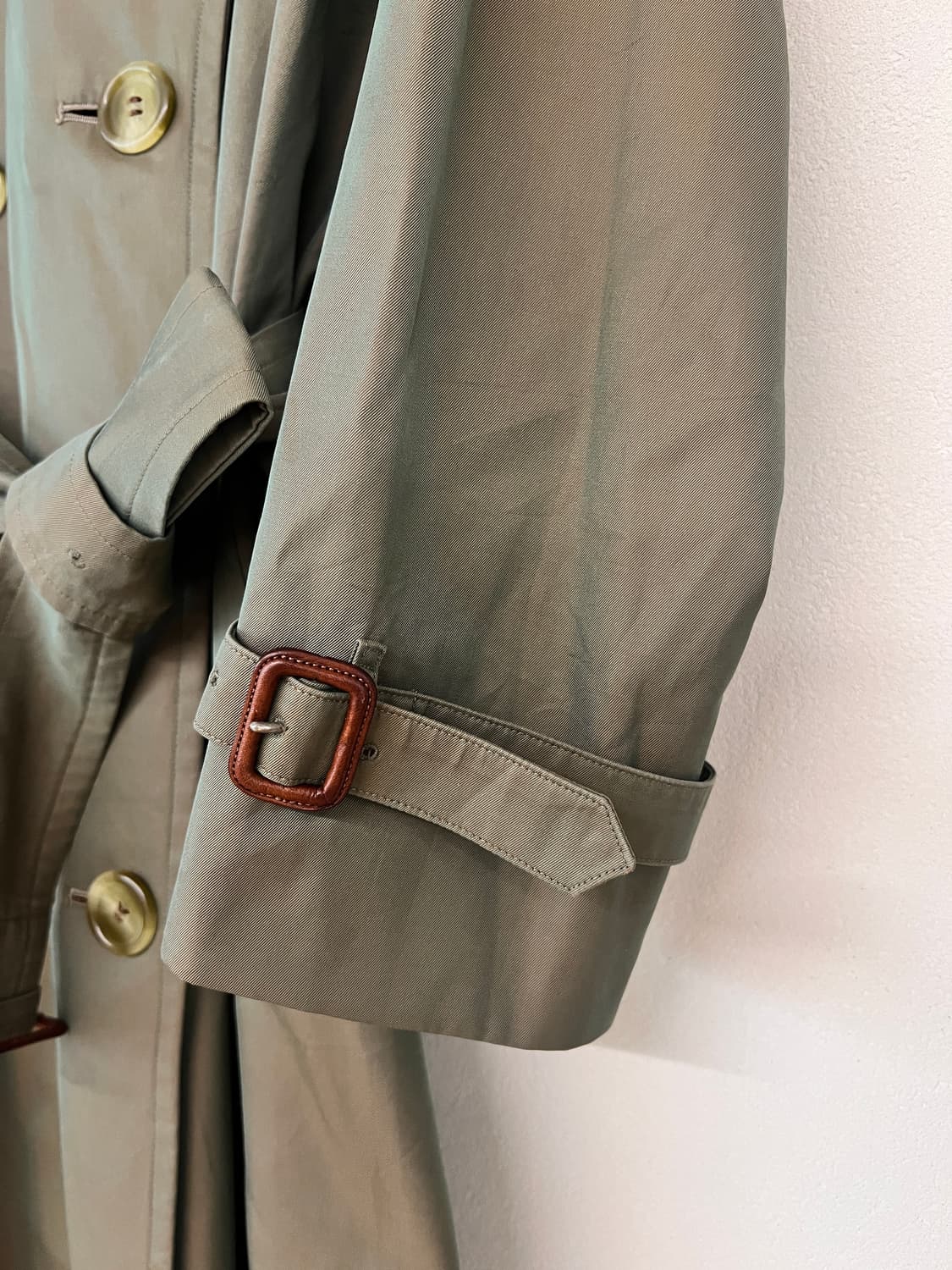 빈티지 버버리 투톤 더블 트렌치 코트 (올리브/브론즈) 상품이미지9