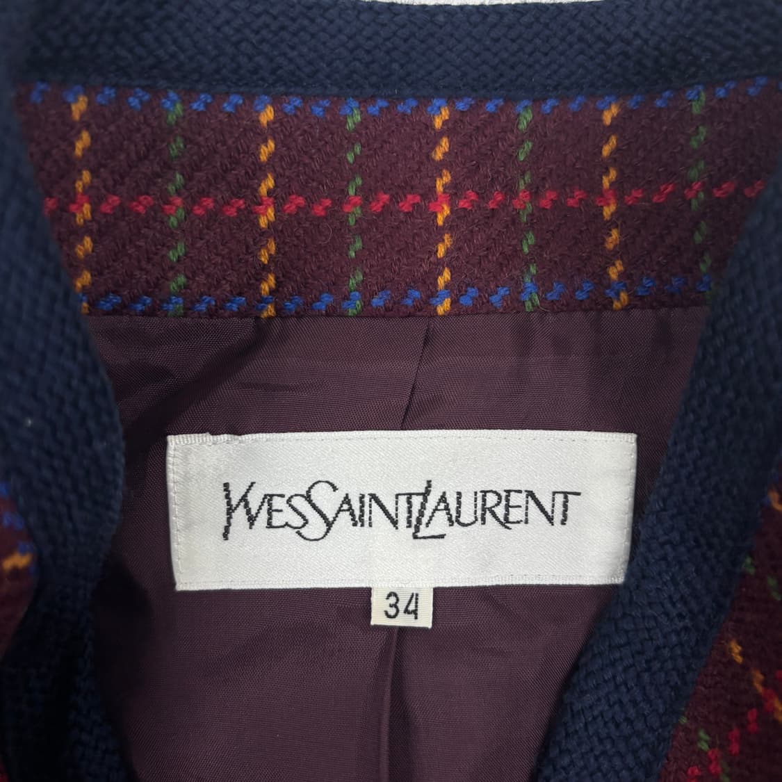 입생로랑 체크 트위드 차이나 자켓 상품이미지7