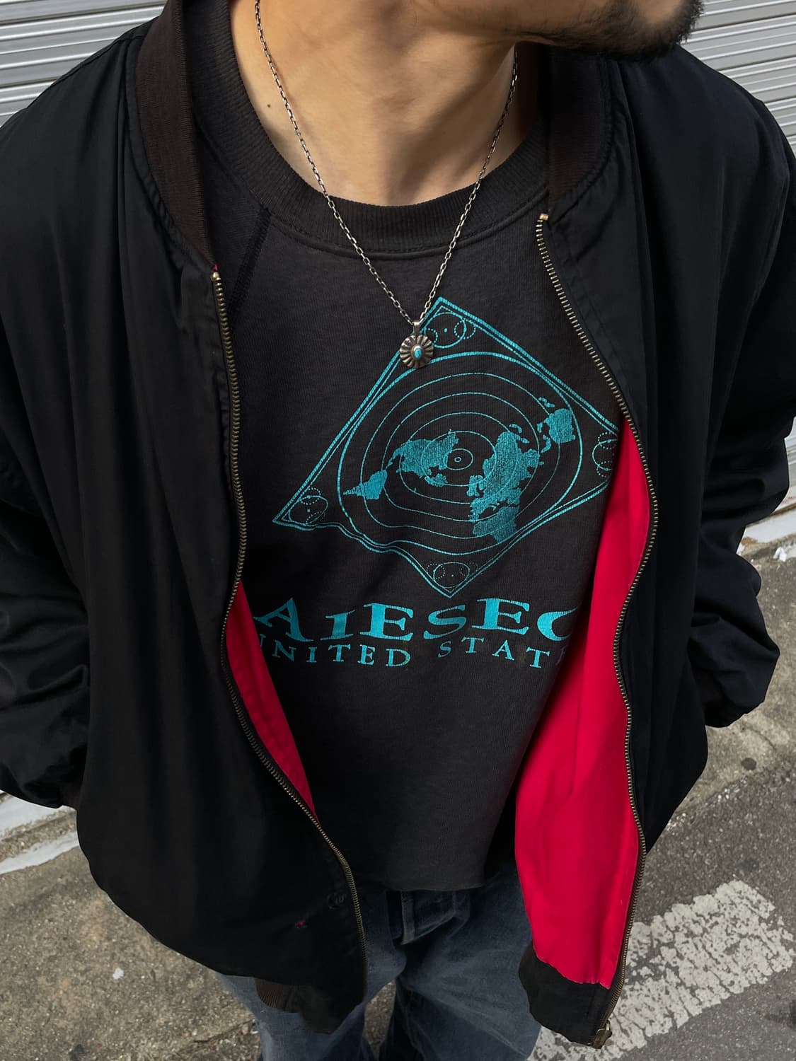 90s Marlboro Reversible Bomber Jacket 상품이미지3