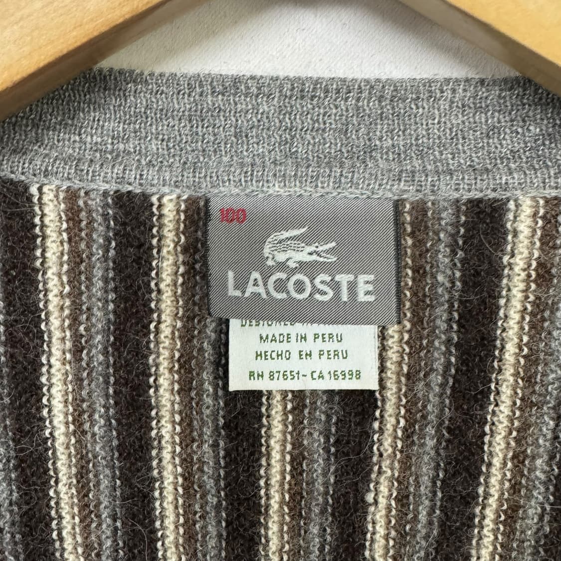 라코스테 로고 스트라이프 니트가디건 상품이미지3