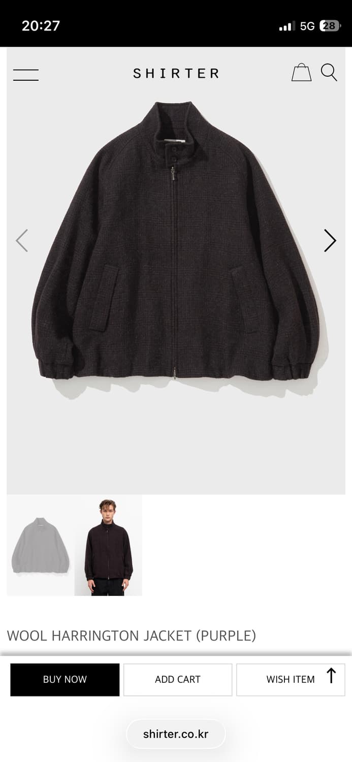 shirter 셔터 울 해링턴 자켓 퍼플 상품이미지1