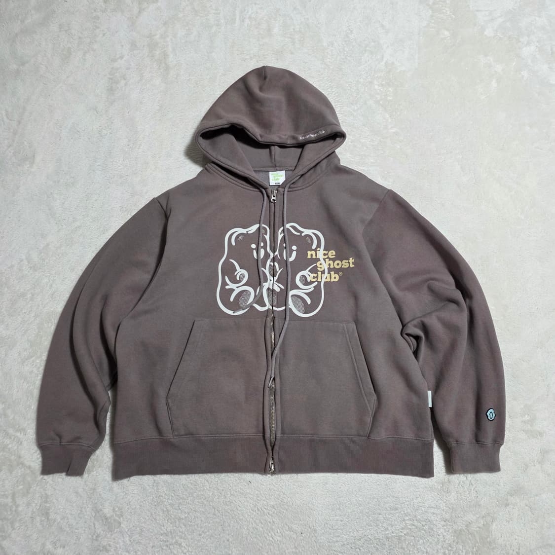 (S)여성 나이스고스트클럽 베어 로고 후드집업 상품이미지1