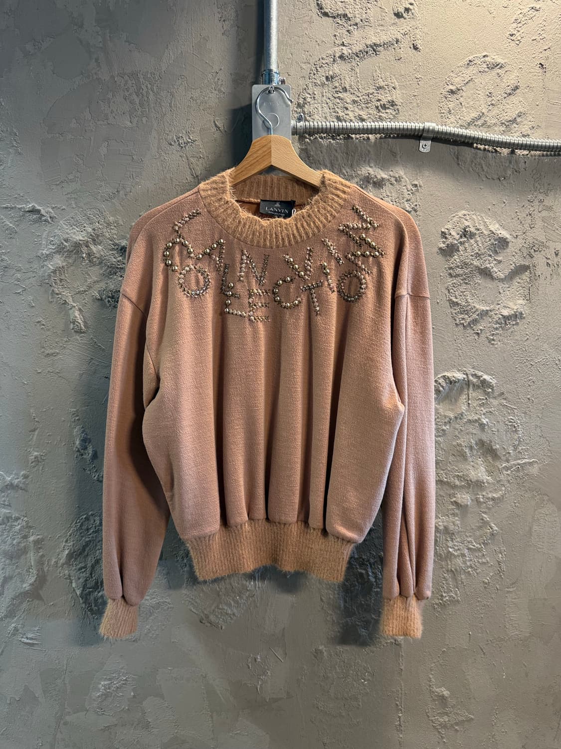 랑방 LANVIN 비즈 로고 니트 크루넥 베이지 88 상품이미지1