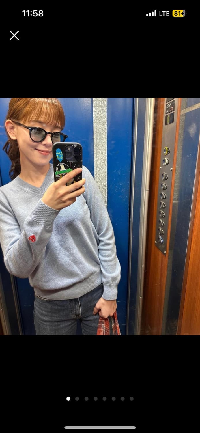 꼼데가르송 니트 Small Red Heart Wappen Sweater 상품이미지1