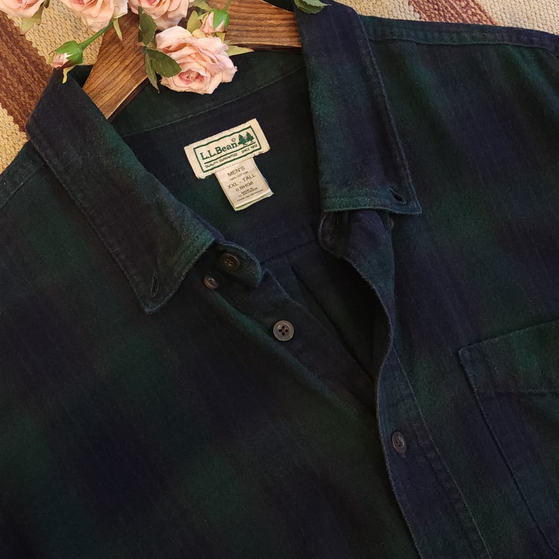 90s 엘엘빈 체크셔츠 플란넬 셔츠 헤비코튼 빅셔츠 블랙와치 빅 xxl 상품이미지10