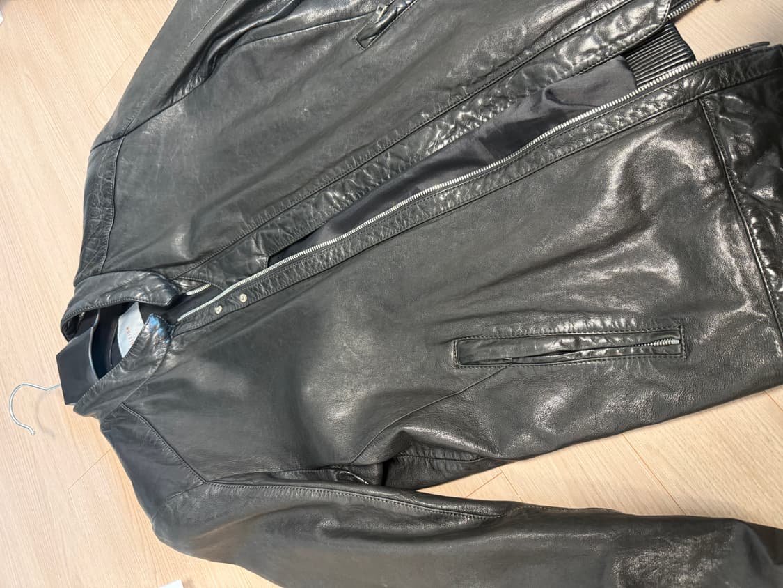 AND Z 웨스턴 무드 2WAY 램스킨 양가죽 바이커 레더 자켓 is 상품이미지4