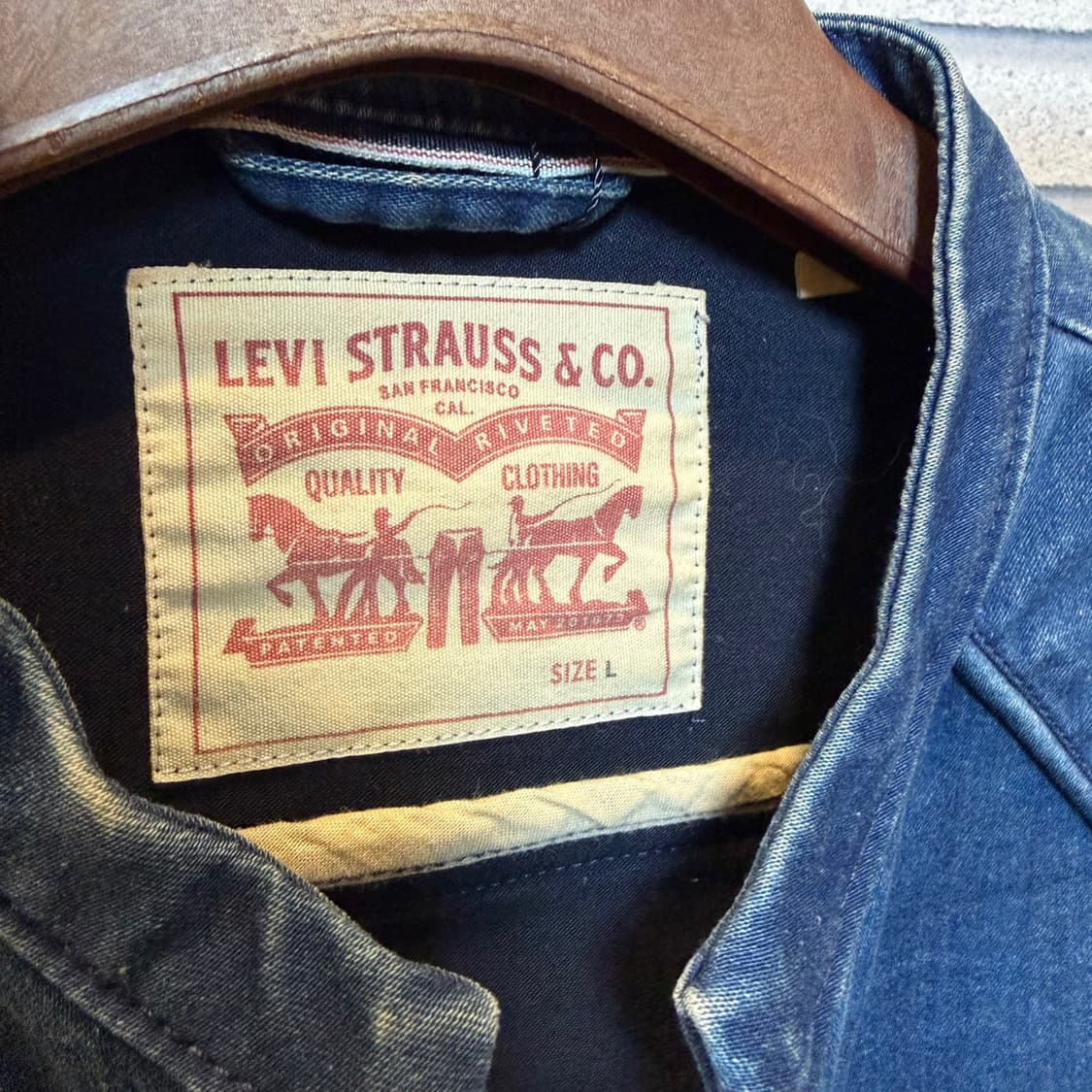 리바이스 데님 바이커 자켓 라인절개 소매지퍼 디테일 인디고블루 상품이미지7