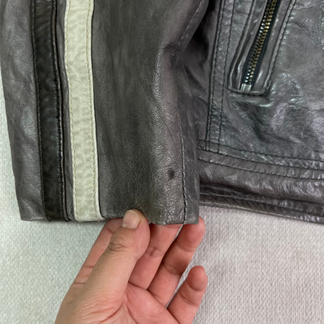 100 마일스톤 램스킨 라이더 가죽 자켓 상품이미지7