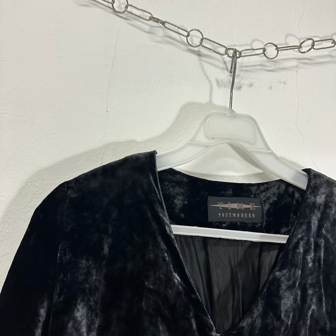 우먼M 타임 블랙 벨벳 롱 가디건 상품이미지3