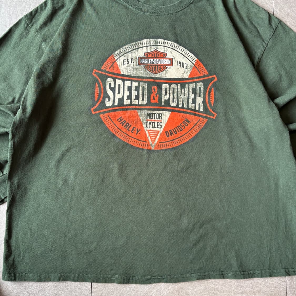 할리데이비슨 정품 그린 긴팔 티셔츠 상품이미지4