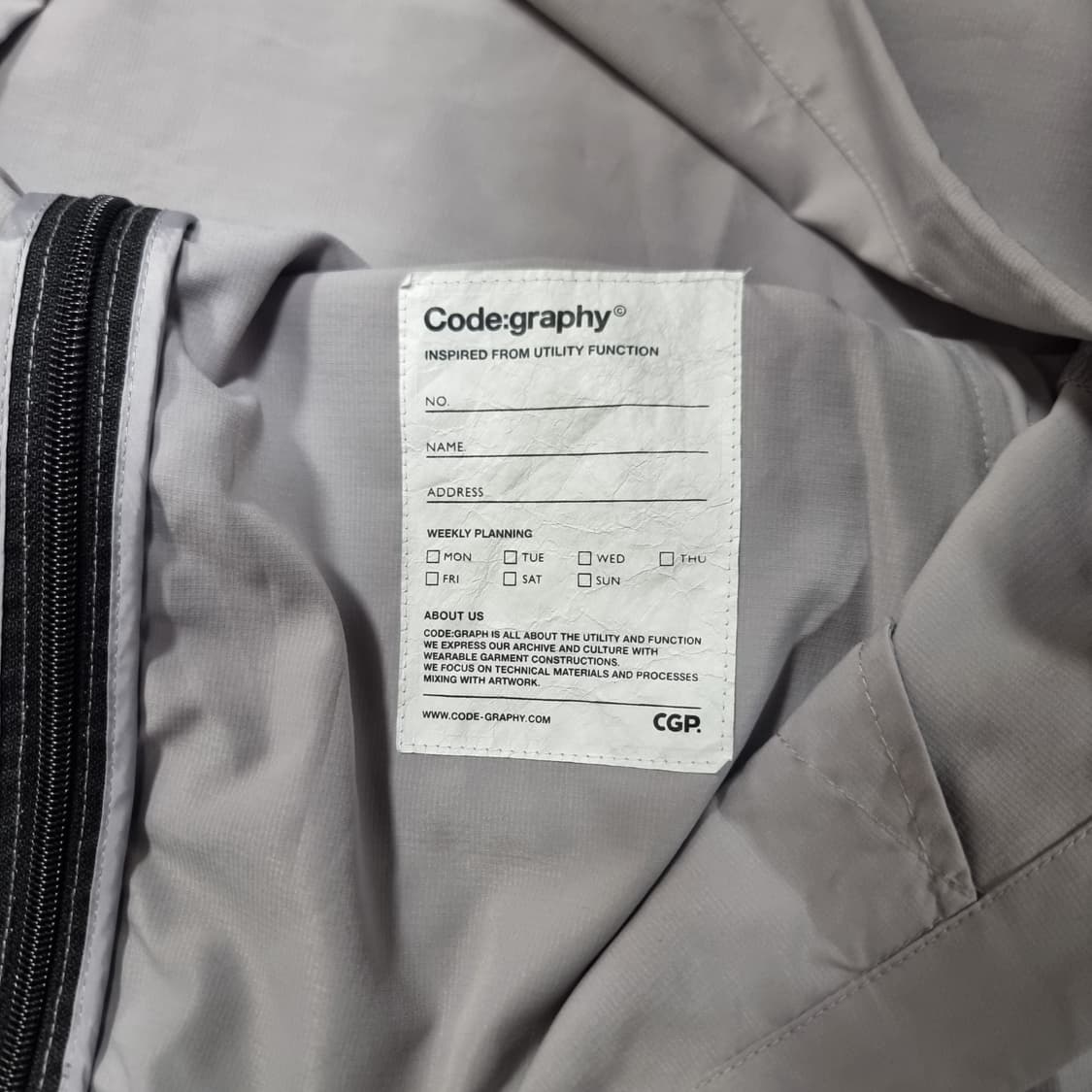 CGP 코드그라피 그레이 바람막이 상품이미지6