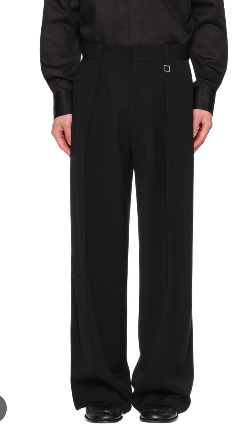 우영미 24ss 투턱 블랙울와이드 팬츠 48사이즈 상품이미지1