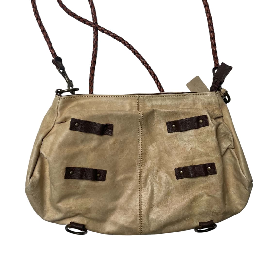 cuir jouer cube 아이보리 레더 백 상품이미지5