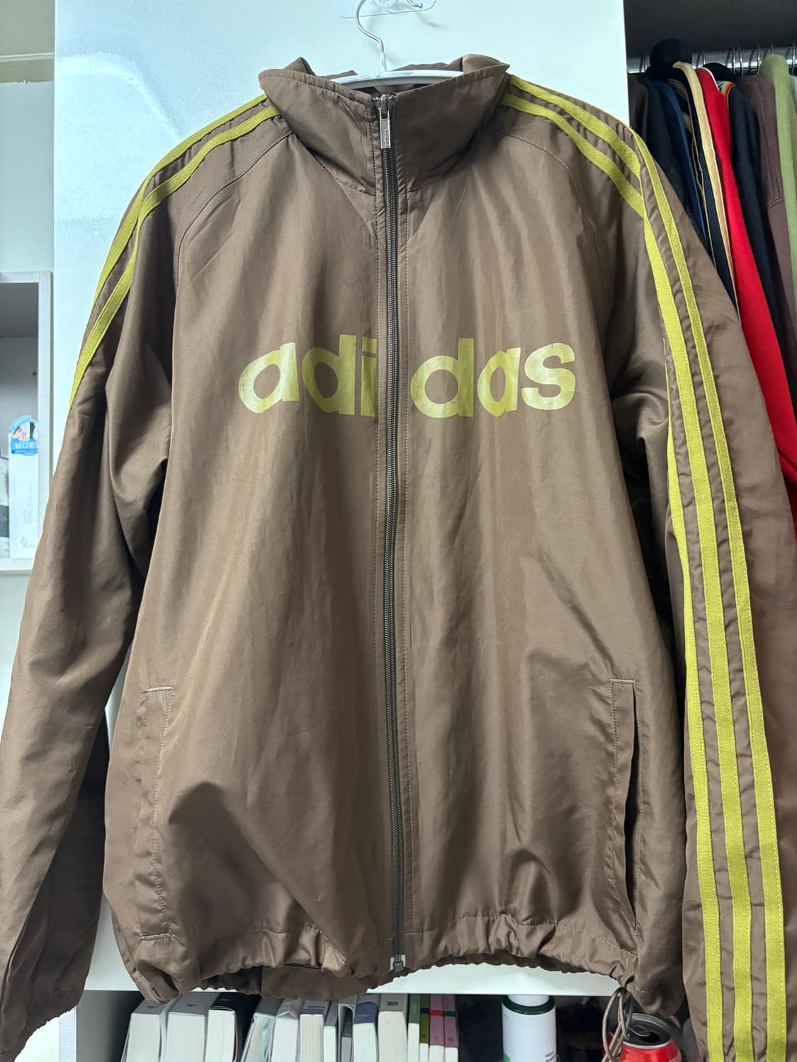 아디다스 브라운 카키 윈드브레이커 바람막이 상품이미지1