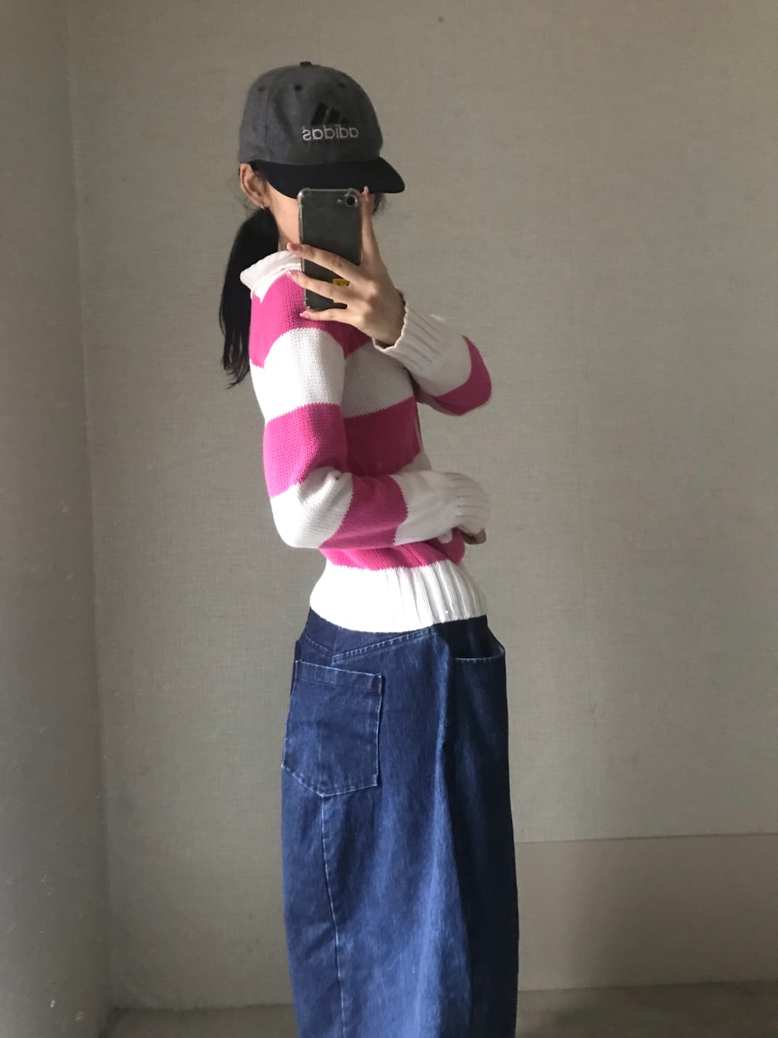 폴로 흰핑 스트라이프 니트집업 상품이미지5