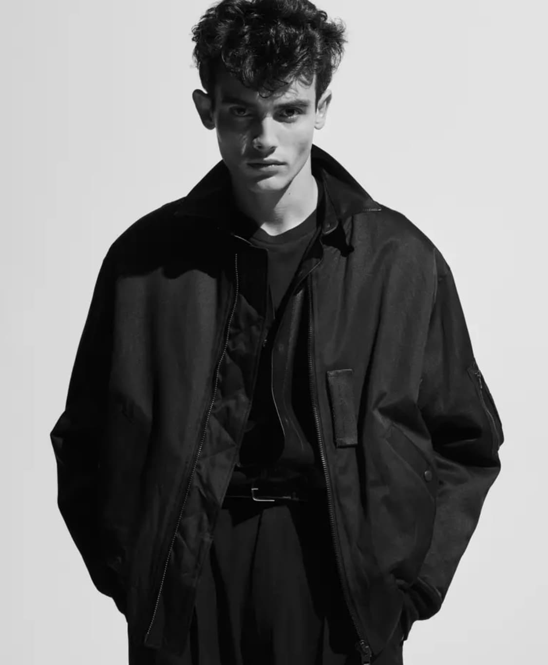 아프레쎄 빈티지 실크 플라이트 자켓 블랙 3 상품이미지6